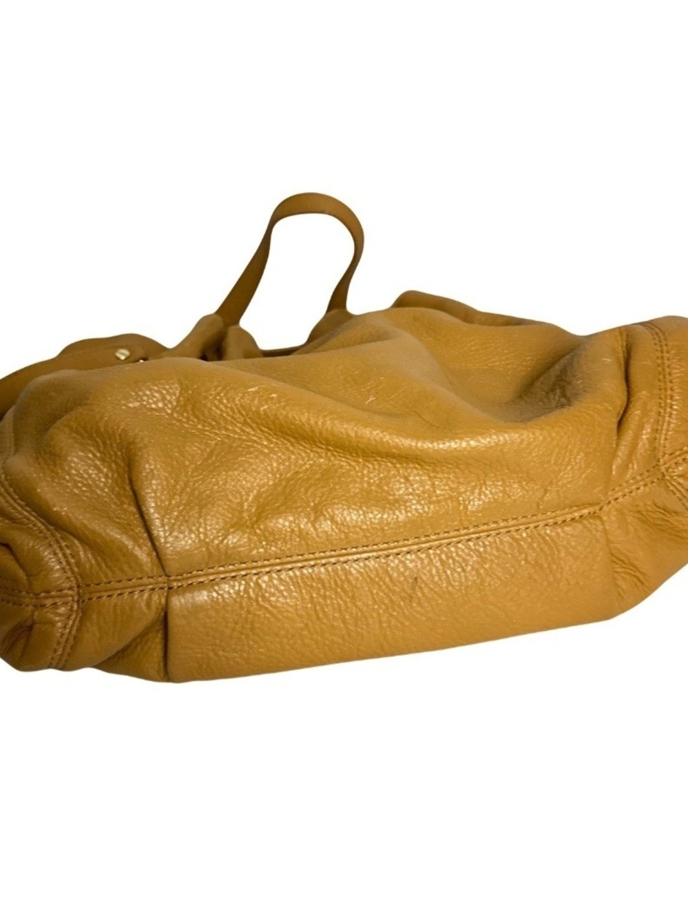 Michael Kors Mustard Leather Drawstring Shoulder Bag - Picture 3 of 6